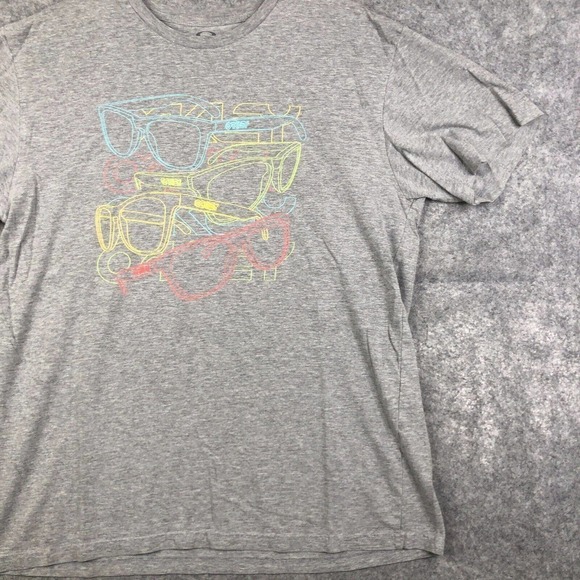 Oakley T-Shirt Mens Large Gray Short Sleeve Regular-Fit Crew Neck Pullover Logo - Picture 3 of 9